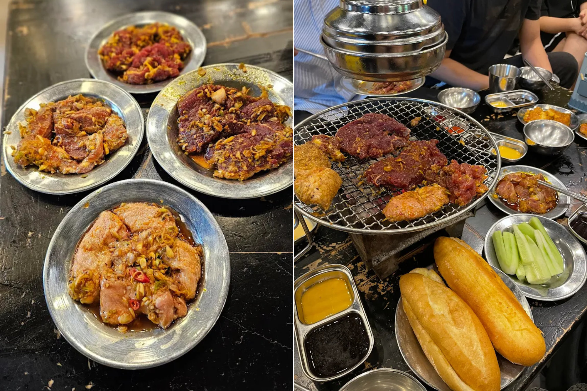 Quán nổi tiếng với các món thịt được tẩm ướp đậm đà, nướng chín mềm trên than hoa, nóng hổi